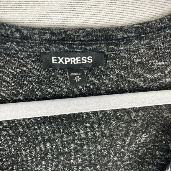 Express Heather Black Burnout Style Top tshirt v-neck Size Xs - Picture 3 of 5